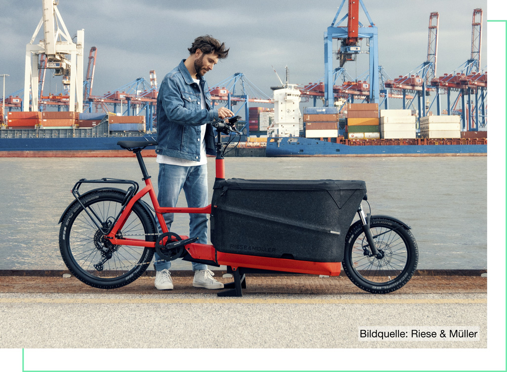 Rotes Cargobike mit einer Cargobox aus EPP | Mobilität | RUCH NOVAPLAST GmbH in Oberkirch